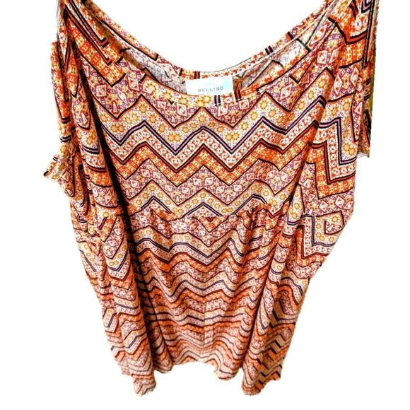 BELLINO Plus Size USA Women's Multi Color Chevron Sleeveless midi Dress - Picture 4 of 11